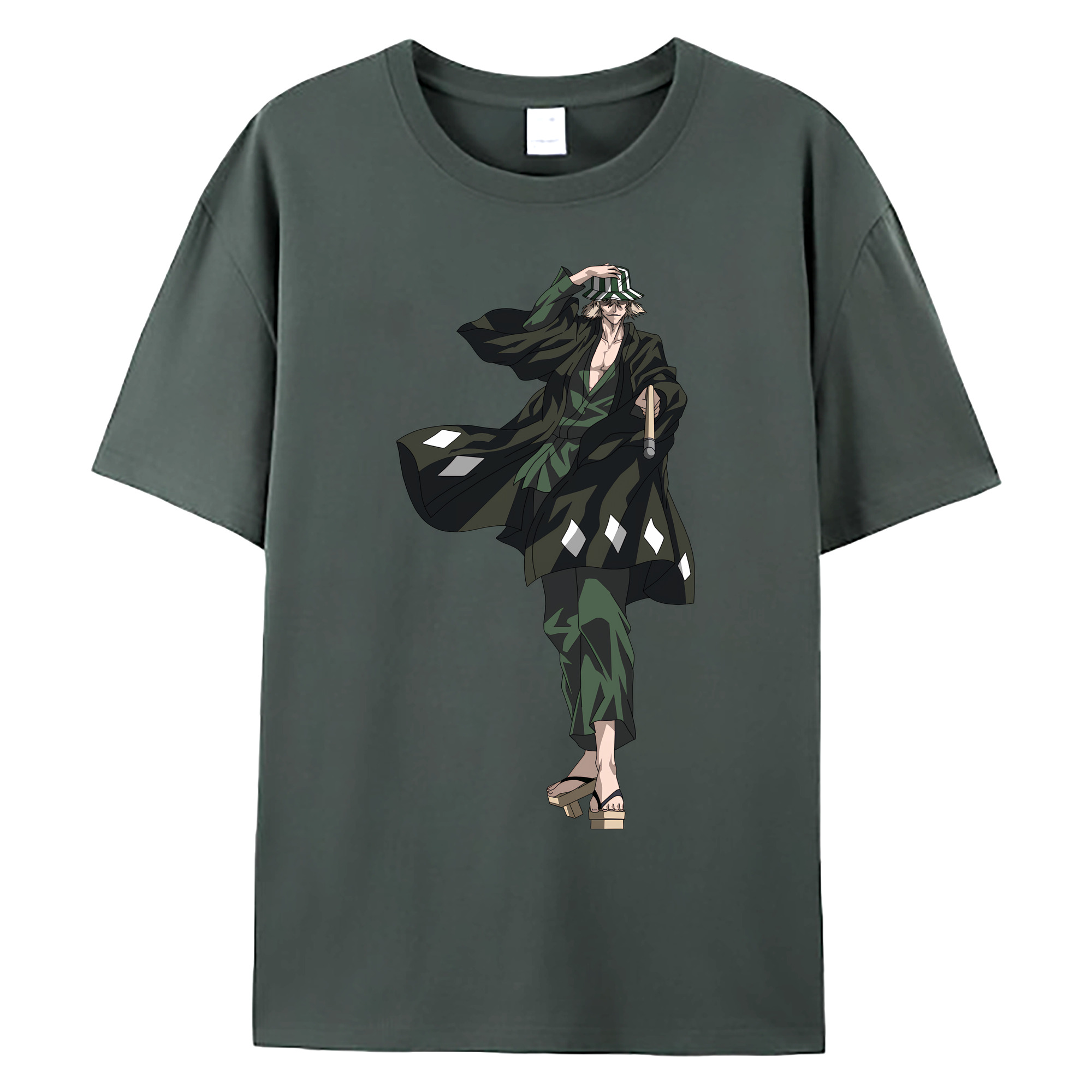 （画像用） "ブリーチ 浦原 喜助（うらはら きすけ） BLEACH Urahara Kisuke " 綿100％ メンズ半袖Tシャツ｜肌触りやわらか＆通気性